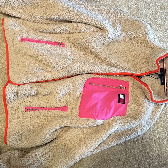 RARE Tommy Hilfiger Sherpa zip up new with tags - Picture 2 of 4